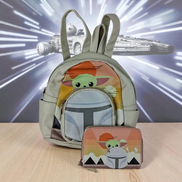 Danielle Nicole Star Wars Baby Yoda Mini Backpack & Matching Wallet - Picture 1 of 16